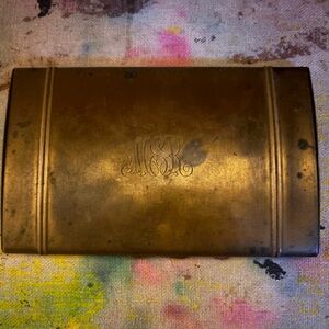 Monogrammed Brass Card & Key Case - Classic Brass Finish